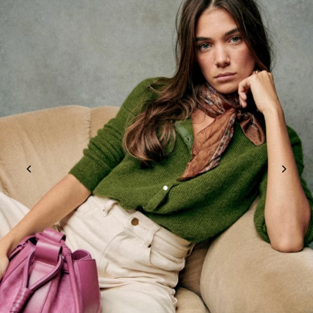 BNWT Sezane Gaspard Cardigan - Nature Green - Size Medium